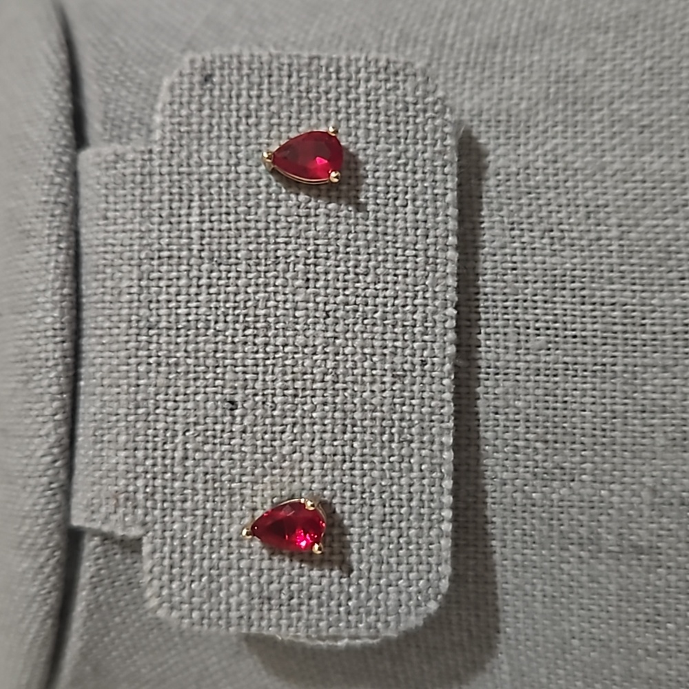 Ruby Gemstone Stud Earrings